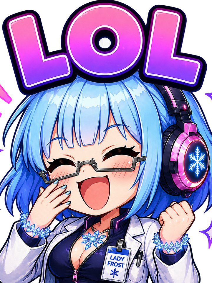 Lady Frost LOL Emote - Die Cut Sticker product image (1)