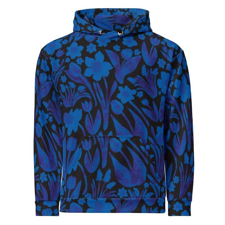 Women's | Adult's | Spring Garden | Unisex Hooded Sweatshirt | Royal Blue on Black product image (1)