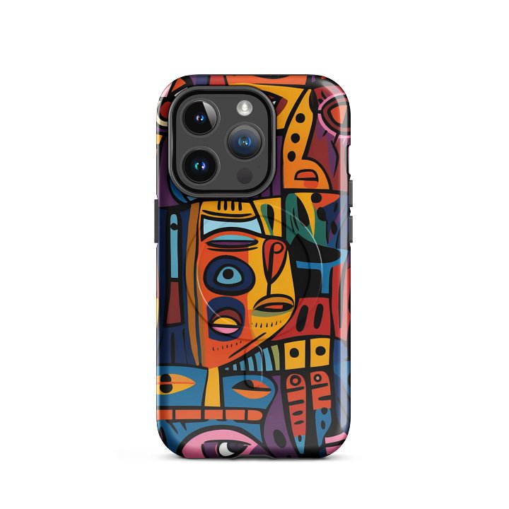 Abstract Faces Tough Magnetic MagSafe® iPhone® 14, iPhone 15, iPhone 16, iPhone 17, Pro, Pro Max, Plus Cases. product image (2)
