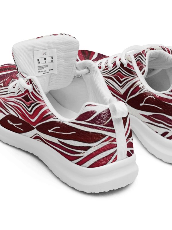 Women's Burgundy & White Abstract Art Painted Athletic Kicks product image (6)