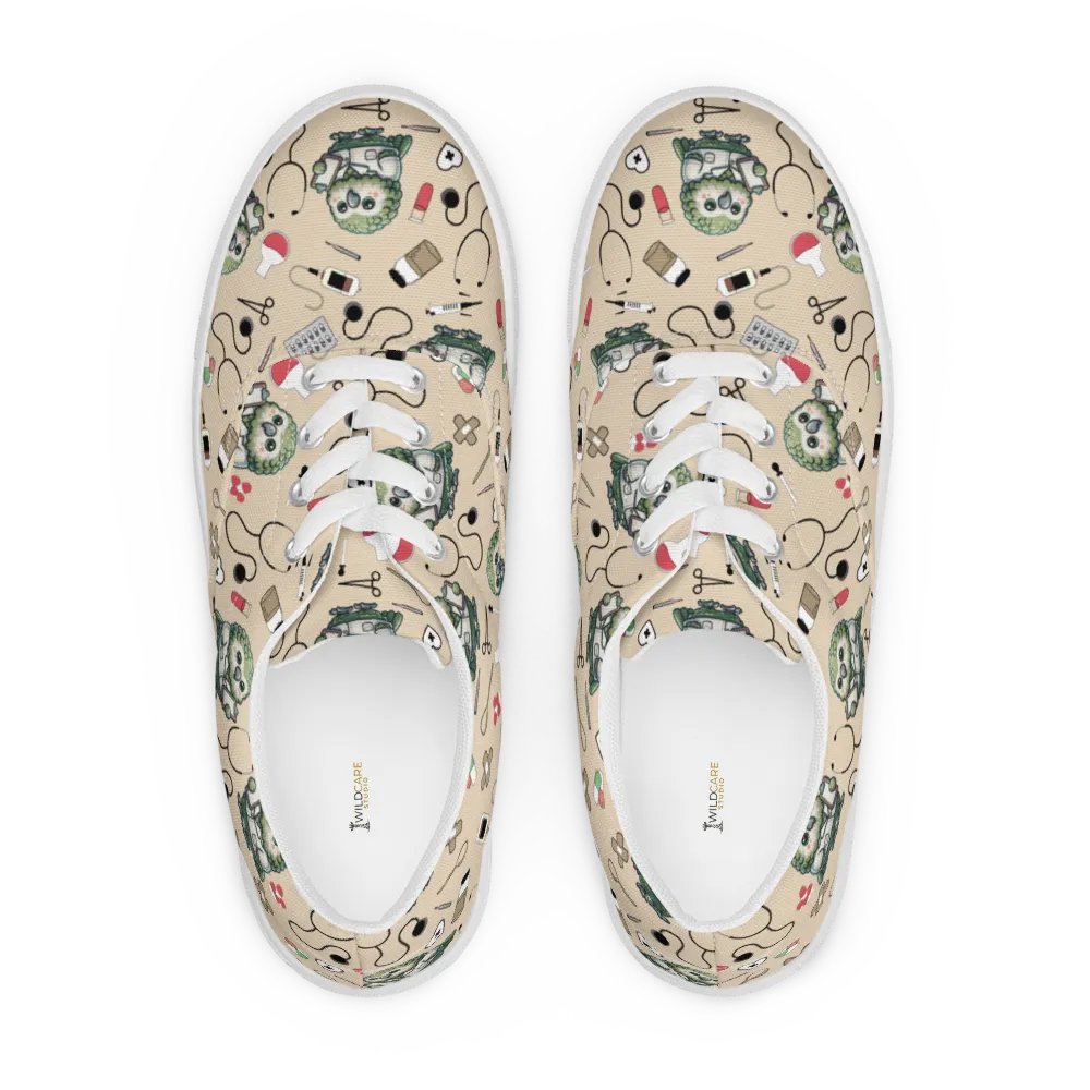 Cute Medical Kakapo Lace-up Canvas Shoes (Tan) product image (5)