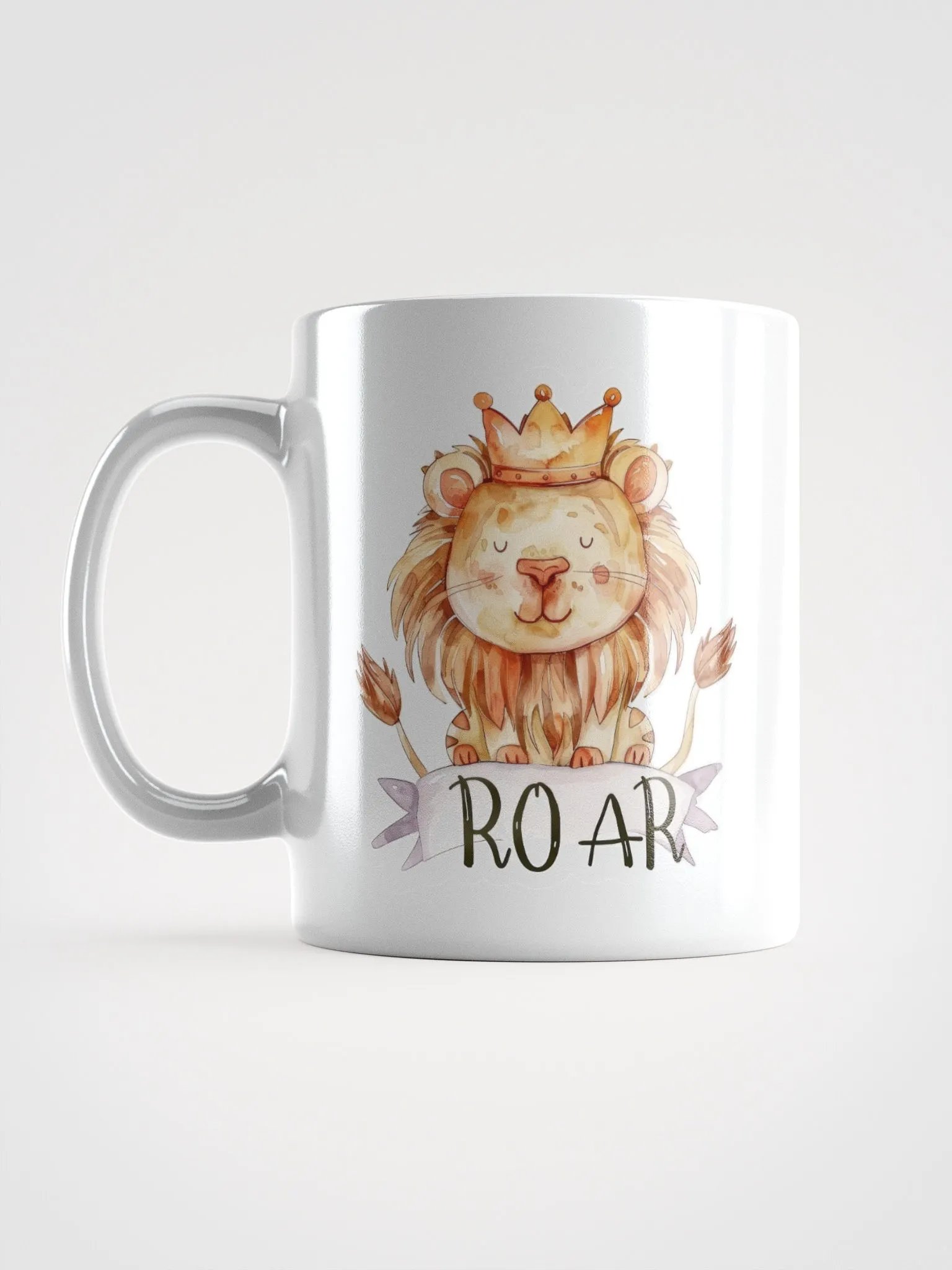 Royal Roar Lion White Glossy Mug product image (1)