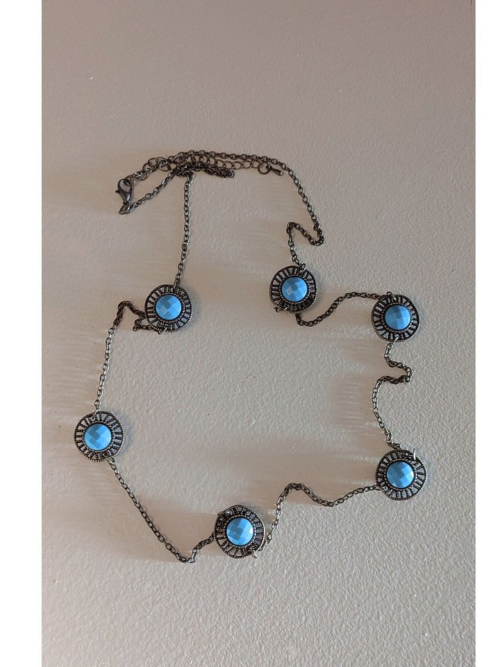 Monica's Stash: Brass Turquoise Beaded Chain Necklace product image (1)