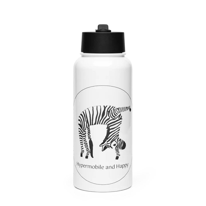 Stainless Steel Bendy Zebra Water Bottle with Straw product image (1)
