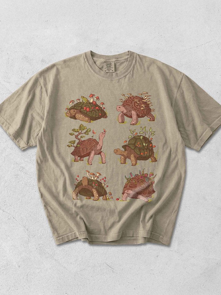 Cottagecore Turtle Mushroom Shirt – Whimsical Forest Turtle Graphic Tee, Nature Aesthetic product image (1)