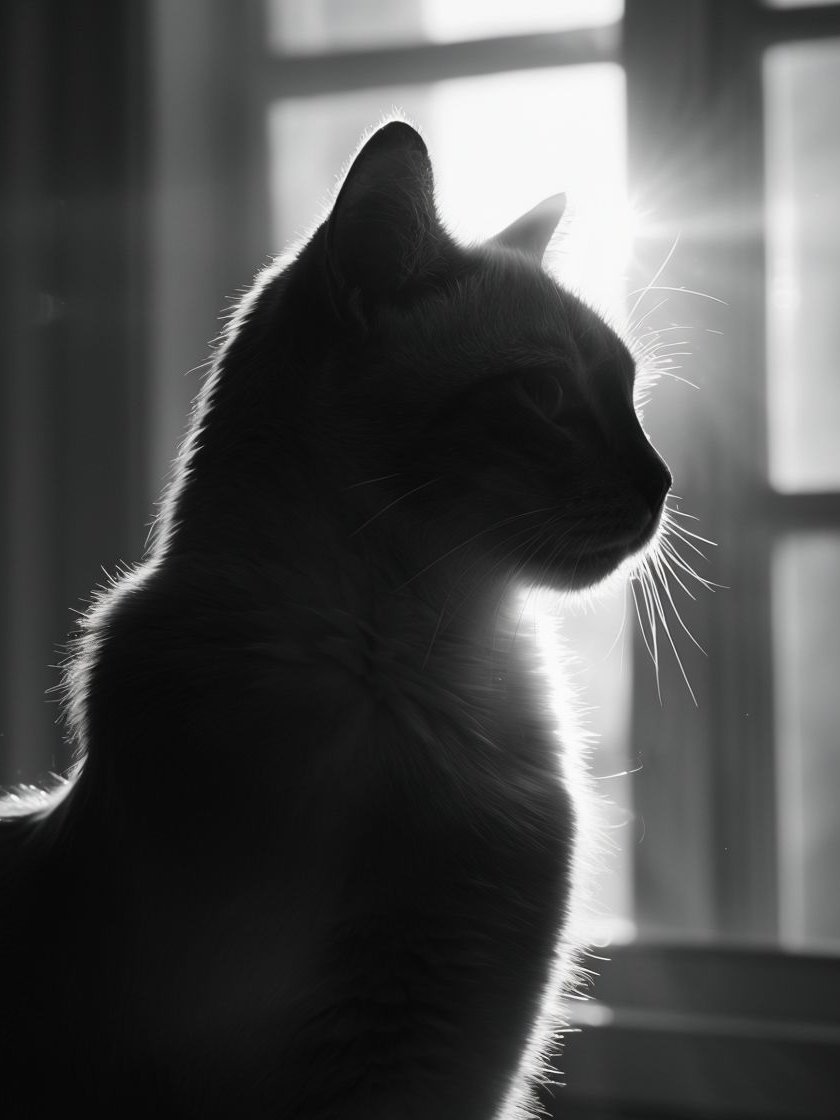 Silhouette Whiskers: Framed Cat Poster product image (1)