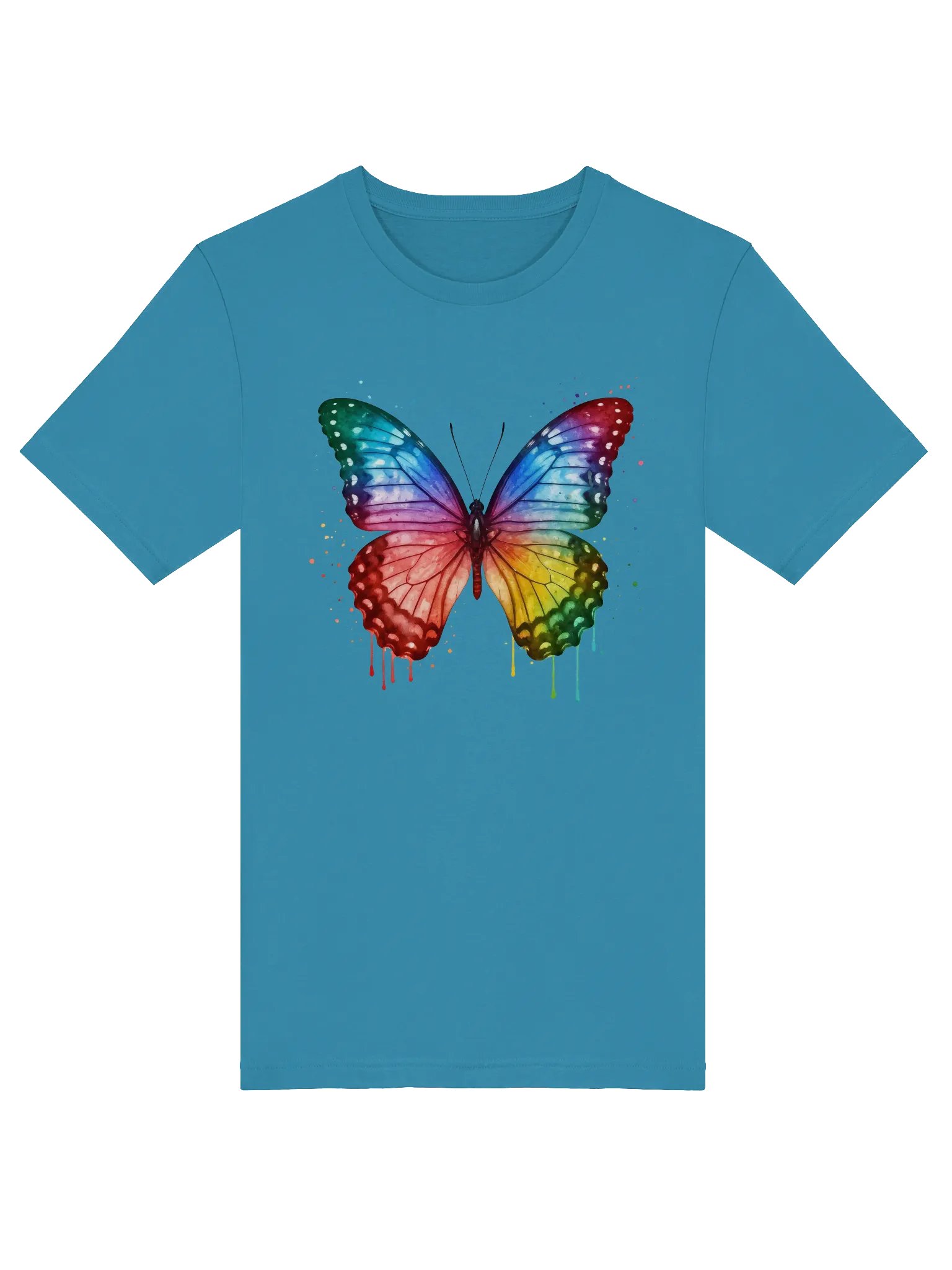 Rainbow Cascade Butterfly Watercolor Tee product image (5)