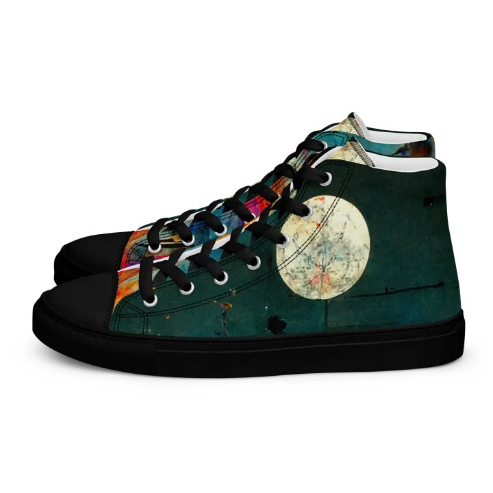 mystical moon gathering: Handmade Women's High Top Canvas Shoes product image (1)