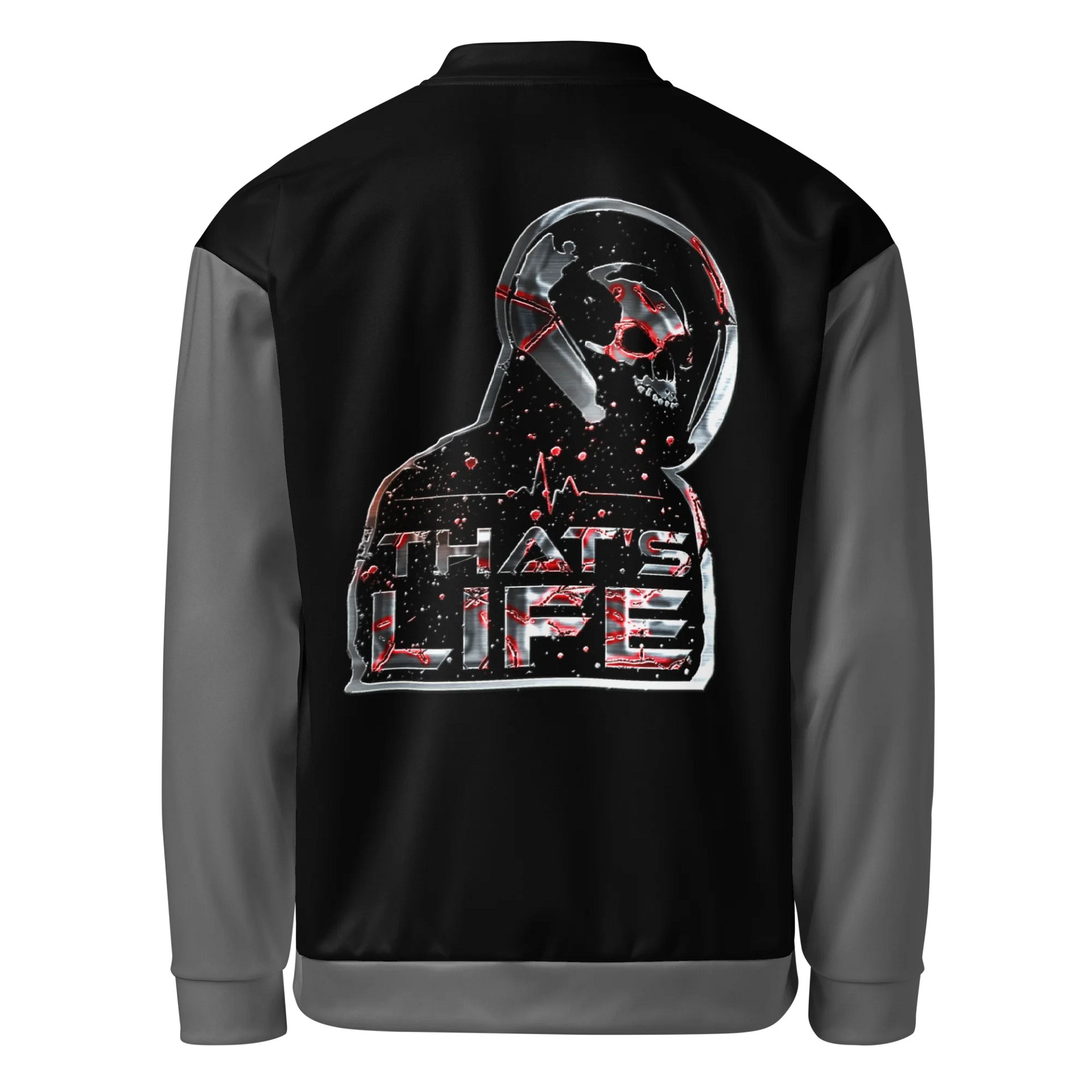That's Life Grey Sleeves Bomber Jacket product image (2)
