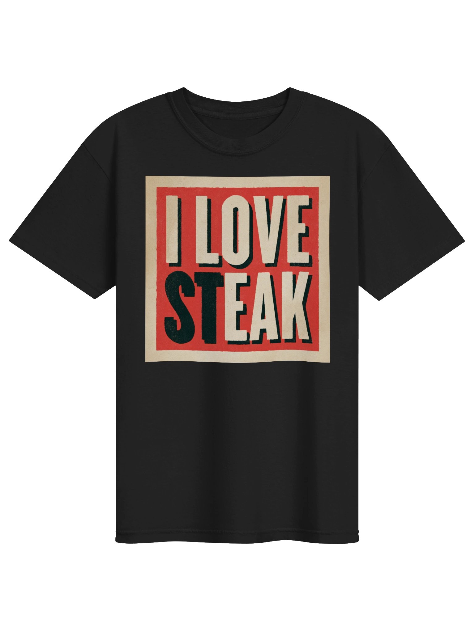I Love Steak Retro Graphic T-Shirt product image (1)