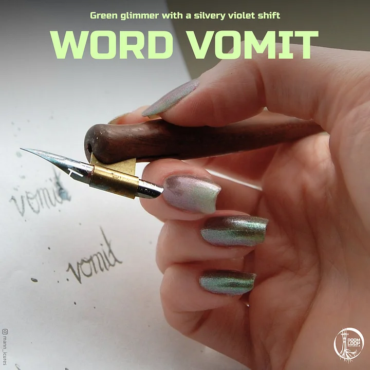 WORD VOMIT - Green Shimmer Silver Plum Shifty Nail Polish product image (1)