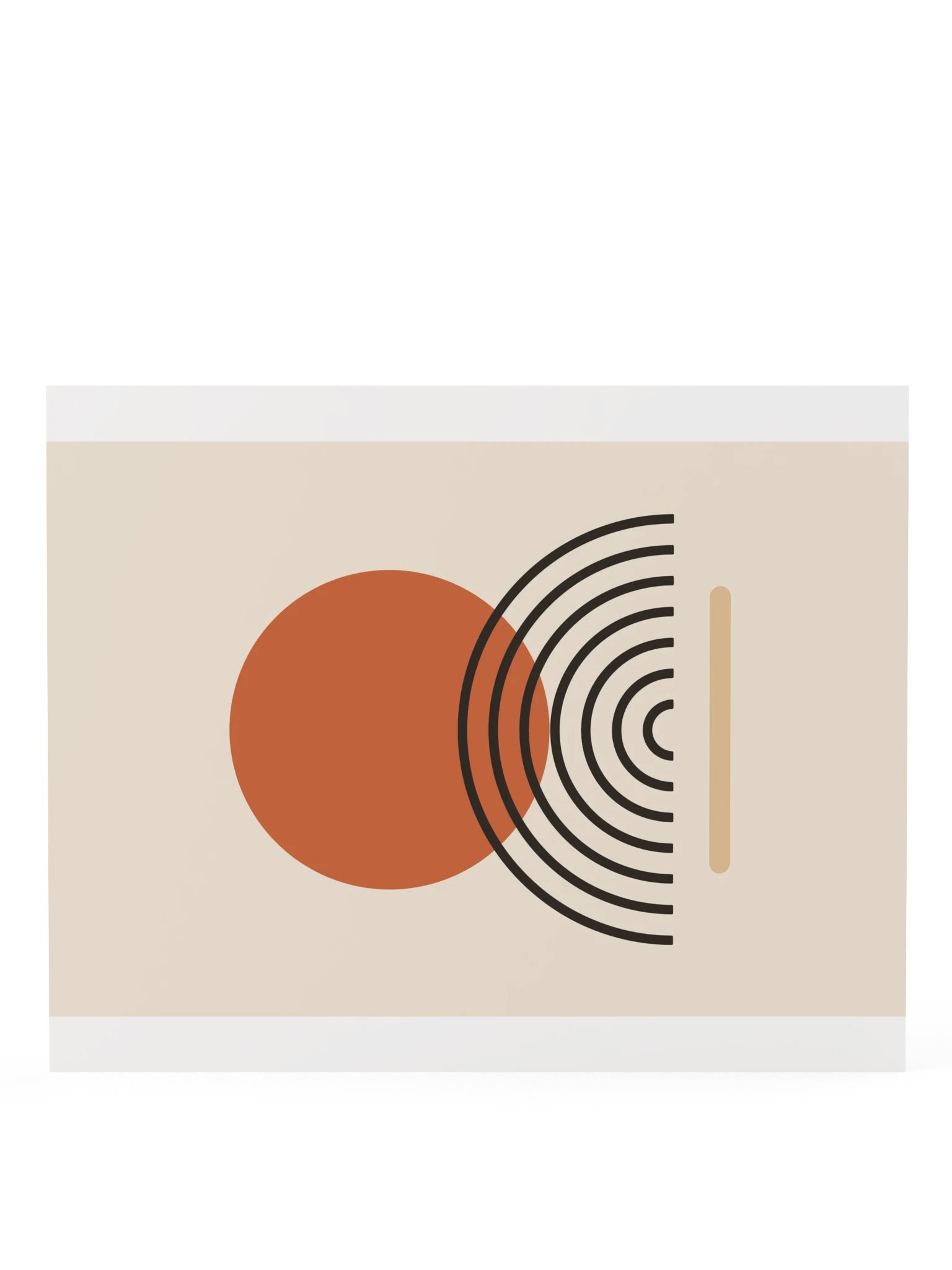 Terracotta Sun Horizon Print | Mid Century Bathroom Wall Art product image (8)