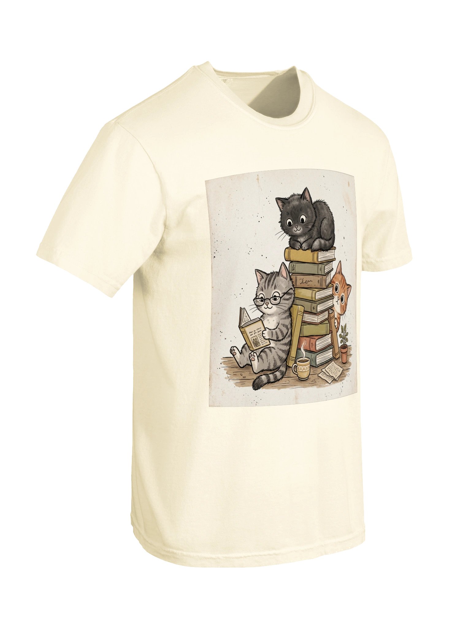 Cute Cat Reading Book T-Shirt | Vintage Book Lover & Cat Lover Shirt product image (6)