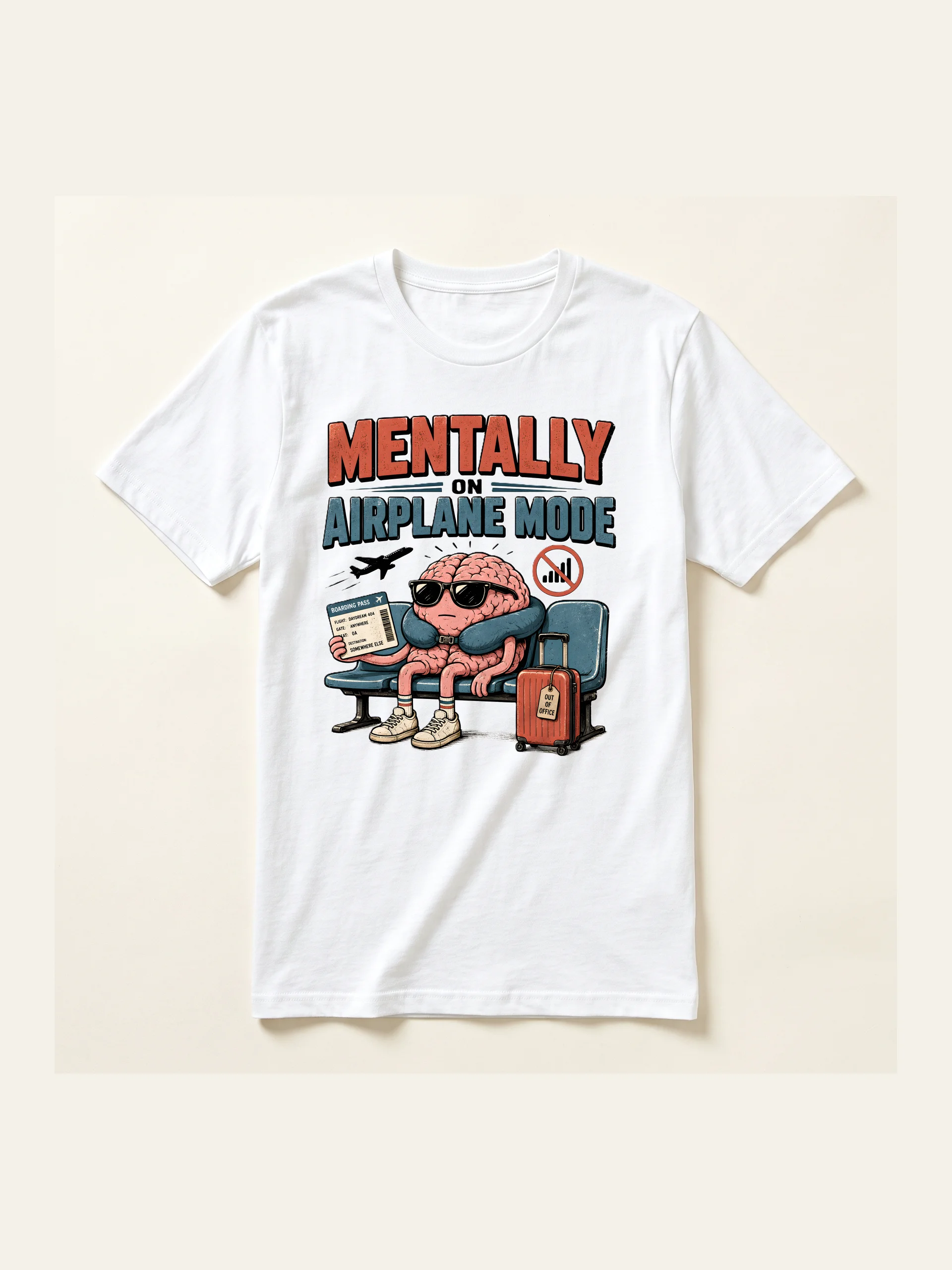 Mentally On Airplane Mode — Brain Tee product image (5)