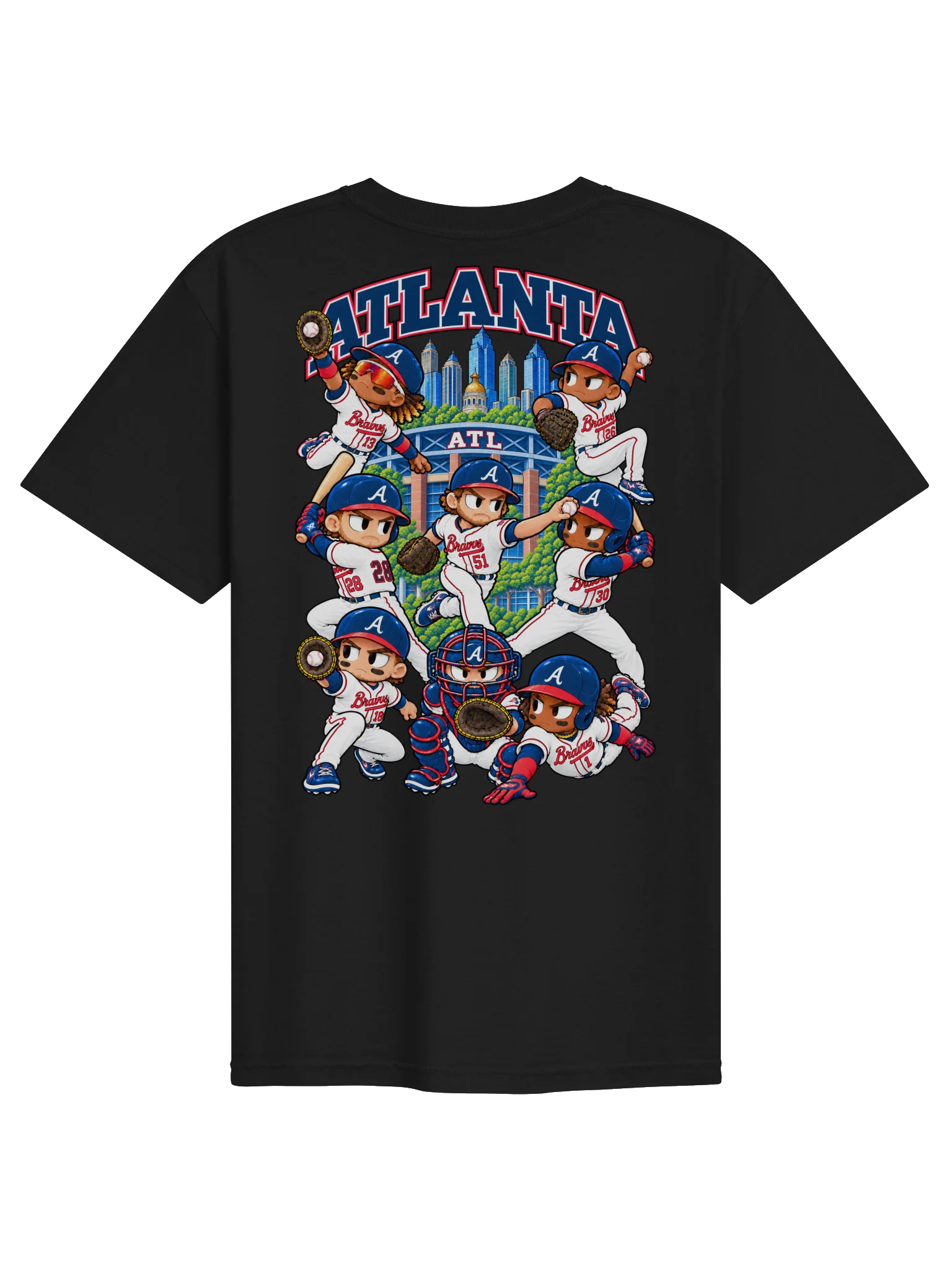 Atlanta Baseball 2026 Animated Player Back Print T-Shirt product image (2)