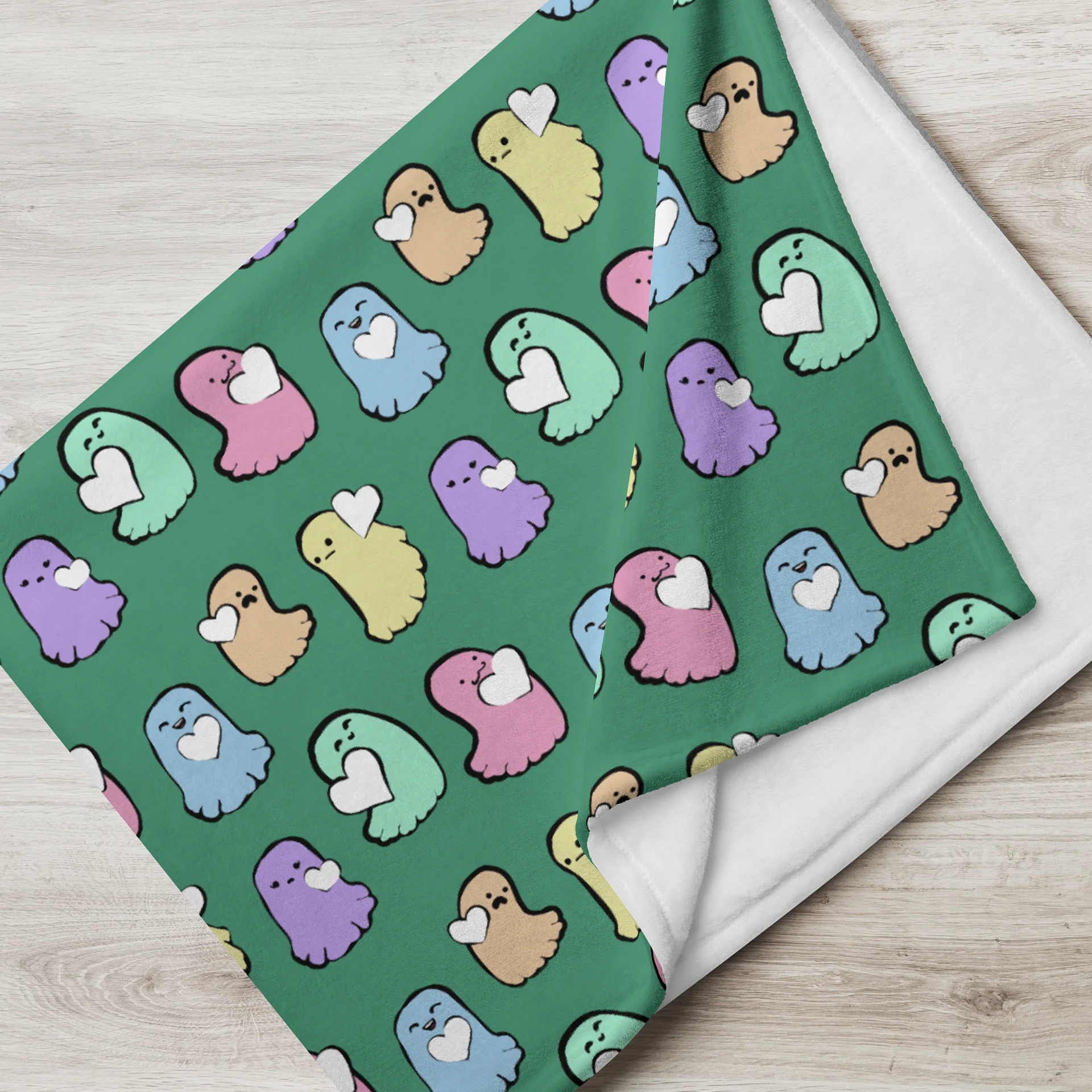 Cozy Rainbow Ghostie Throw Blanket product image (1)