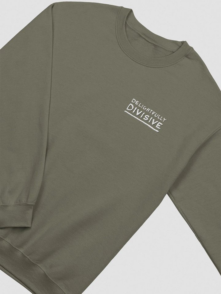 DELIGHTFULLY DIVISIVE (lc., white design) embroidered crewneck product image (16)