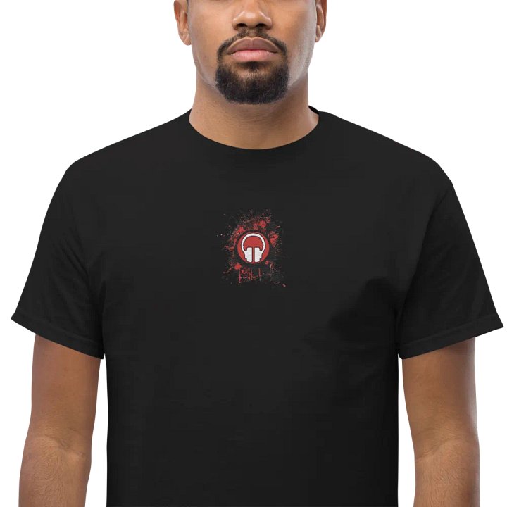 Front & Centre Paint Splat Headphones Embroidered Gildan Heavyweight T-Shirt product image (1)