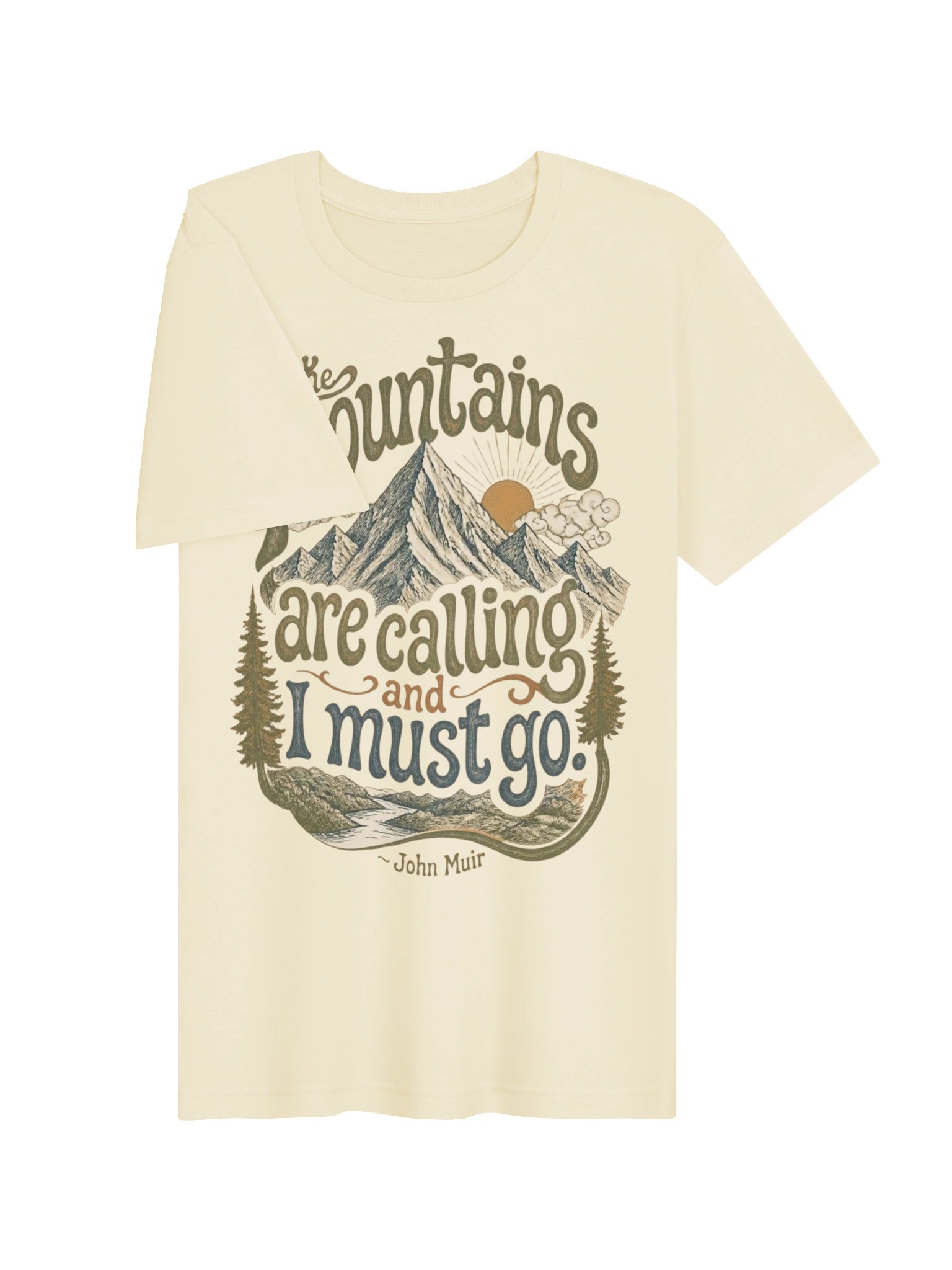 John Muir Quote Shirt, Mountains Are Calling Tee, Nature Lover Hiking Graphic product image (102)