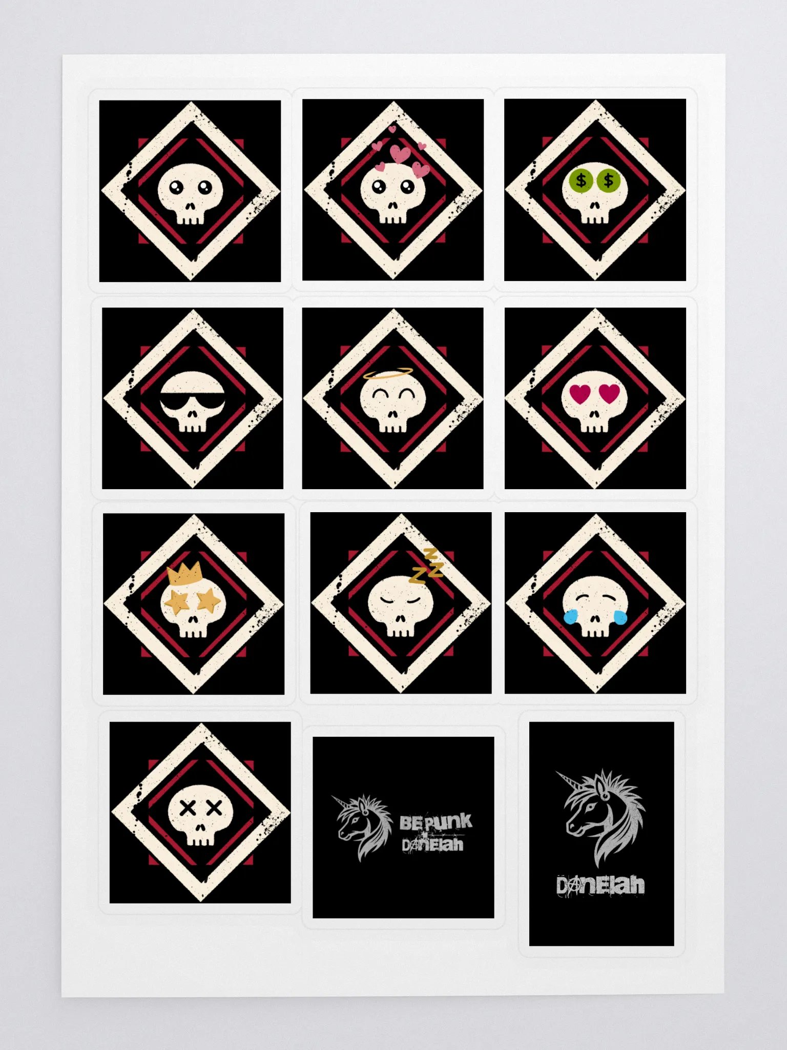 Expressive Skulls Kiss Cut Sticker Sheet - Set 1 product image (3)
