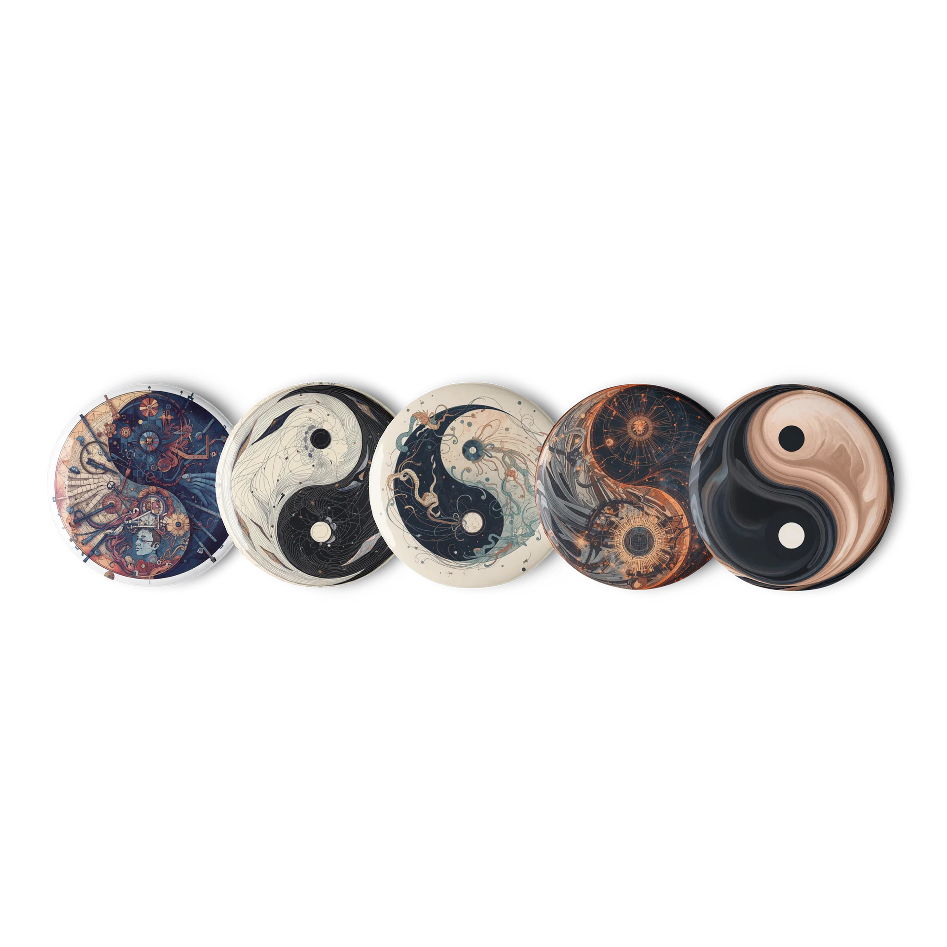 Cosmic Balance Art Pins (set 9) – Abstract Yin & Yang Collection product image (1)
