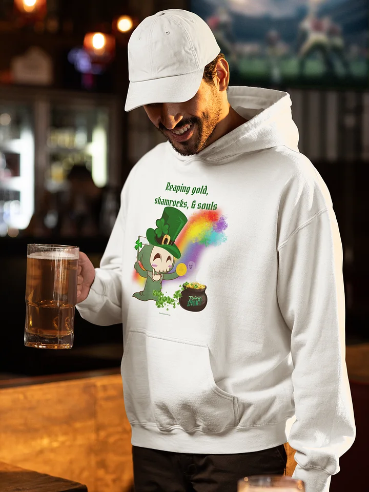 Reaping Gold, Shamrocks, and Souls St. Patrick's Day White Hoodie product image (1)