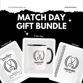 Match Day Gift Bundle Future Doctor Residency Matching Greeting Card Coffee Mug and Notebook
