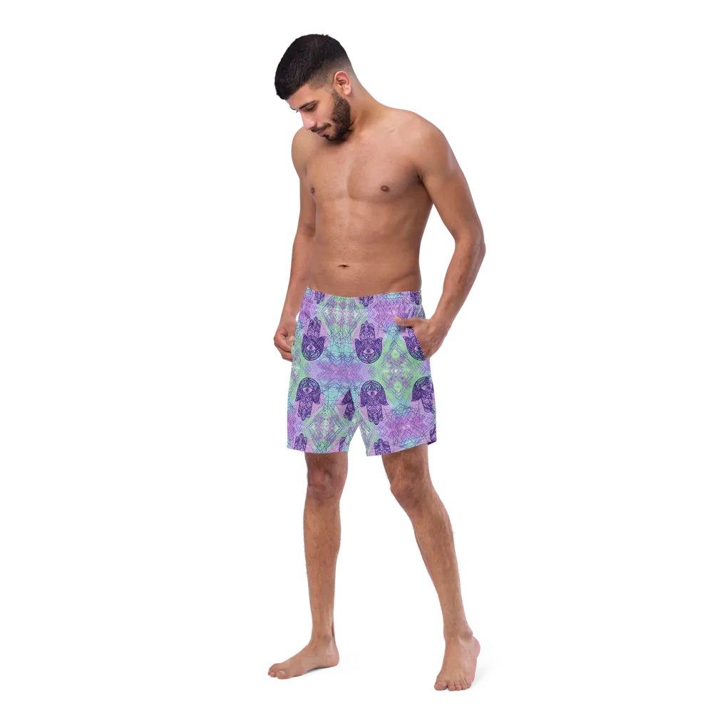 Mens Multicoloured Hamsa Hand Swim Shorts product image (8)