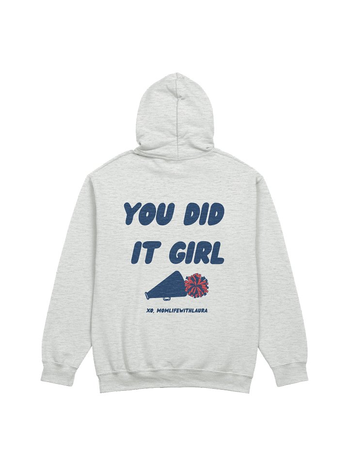 You Did it Girl Cheer Hoodie - Grey/Navy Blue product image (2)