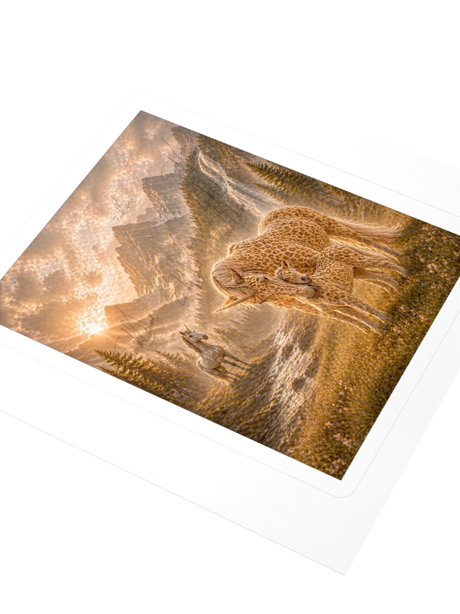 Golden Leopard Unicorns Mountain Sticker product image (3)