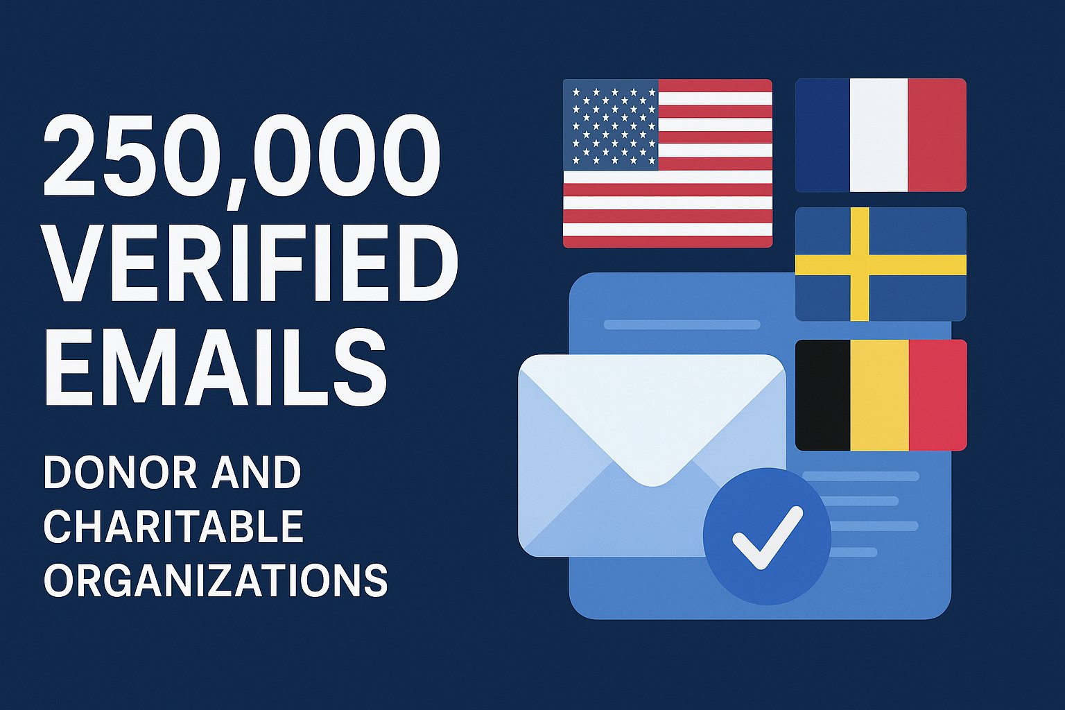 250,000 Verified Donor & Charity Emails – USA, France, Sweden, Belgium product image (2)