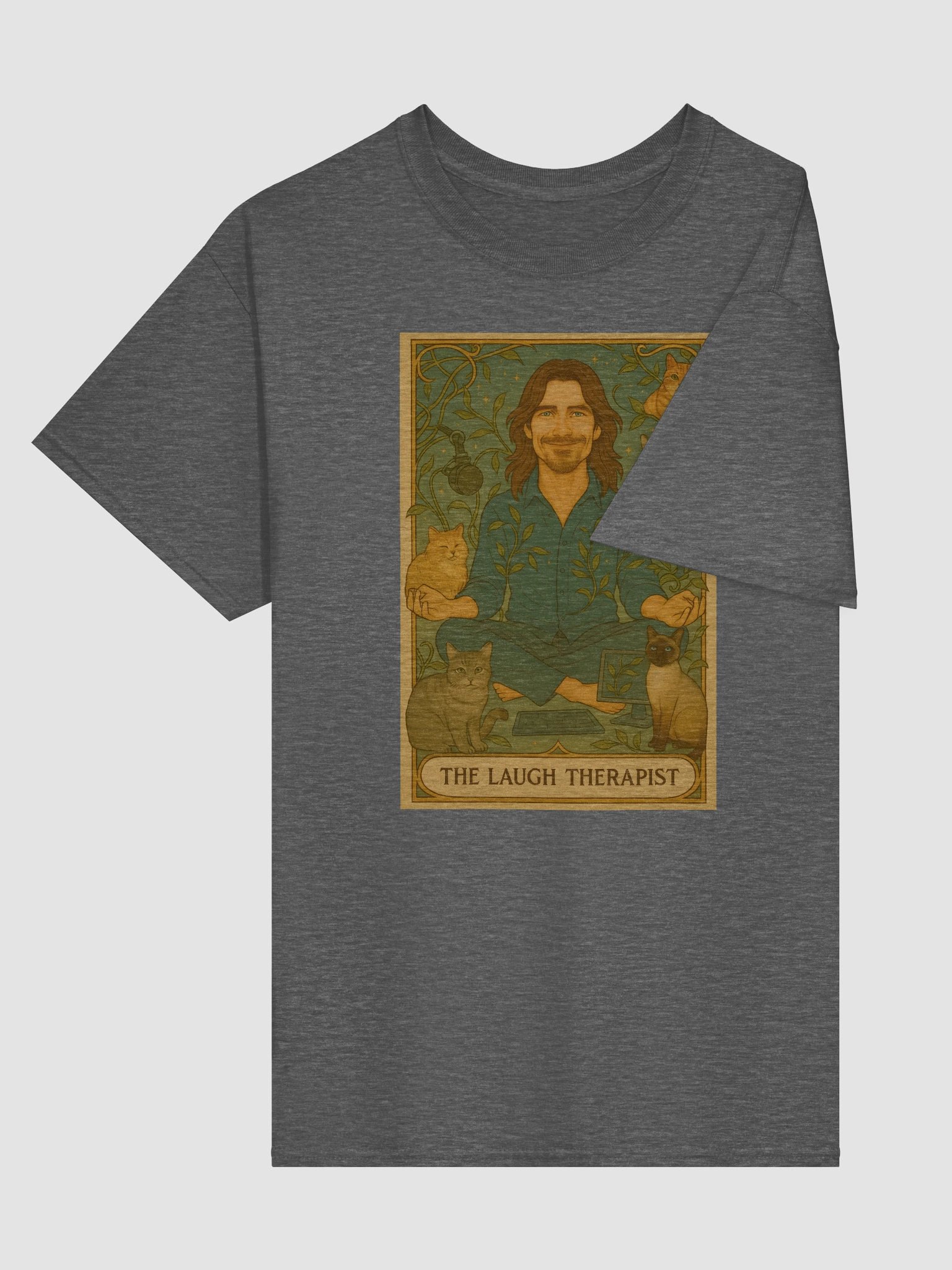 Tarot Card - The Laugh Therapist - Lunch Therapy on the back - Unisex Ultra Cotton Tee product image (3)
