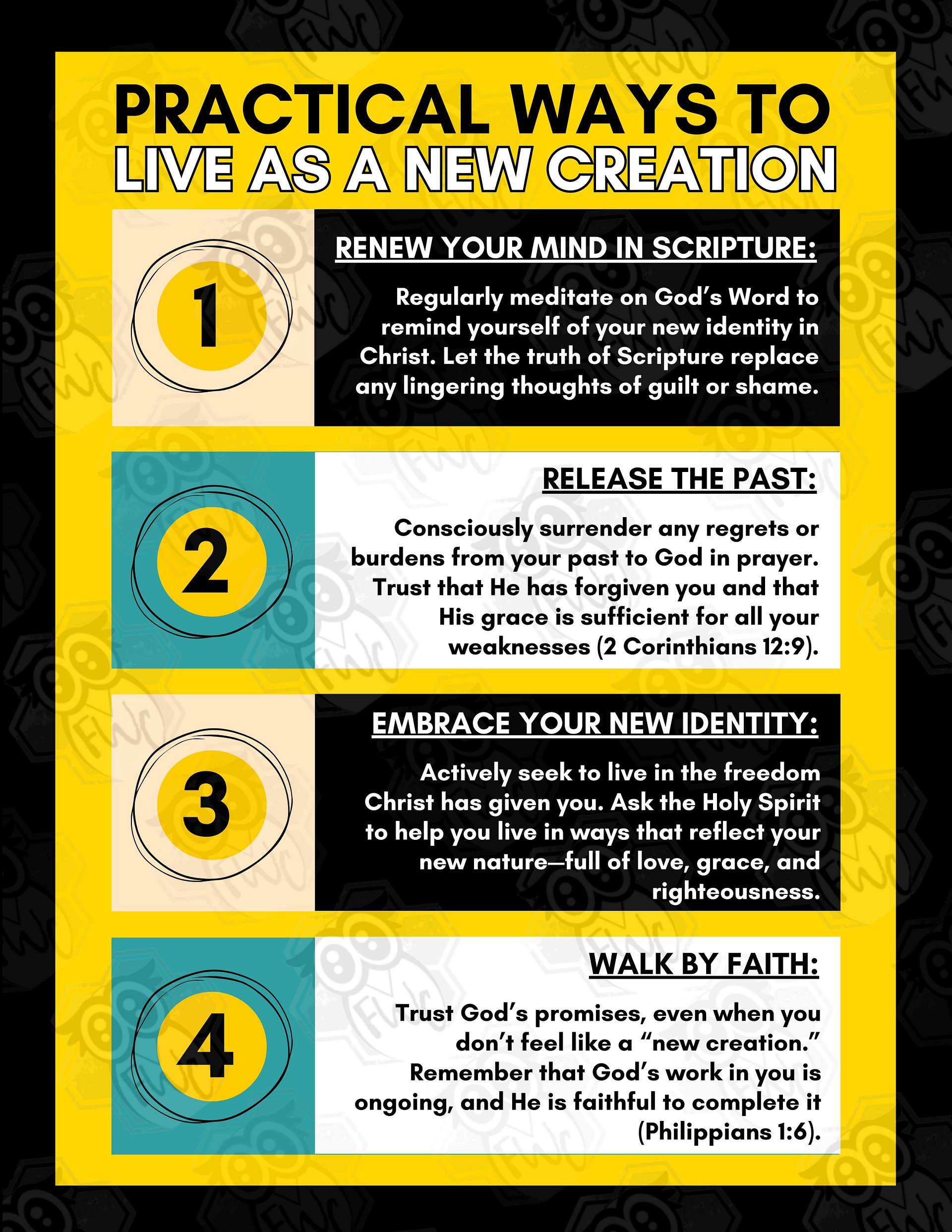 Practical Ways to Live as a New Creation Infographic Printable product image (1)