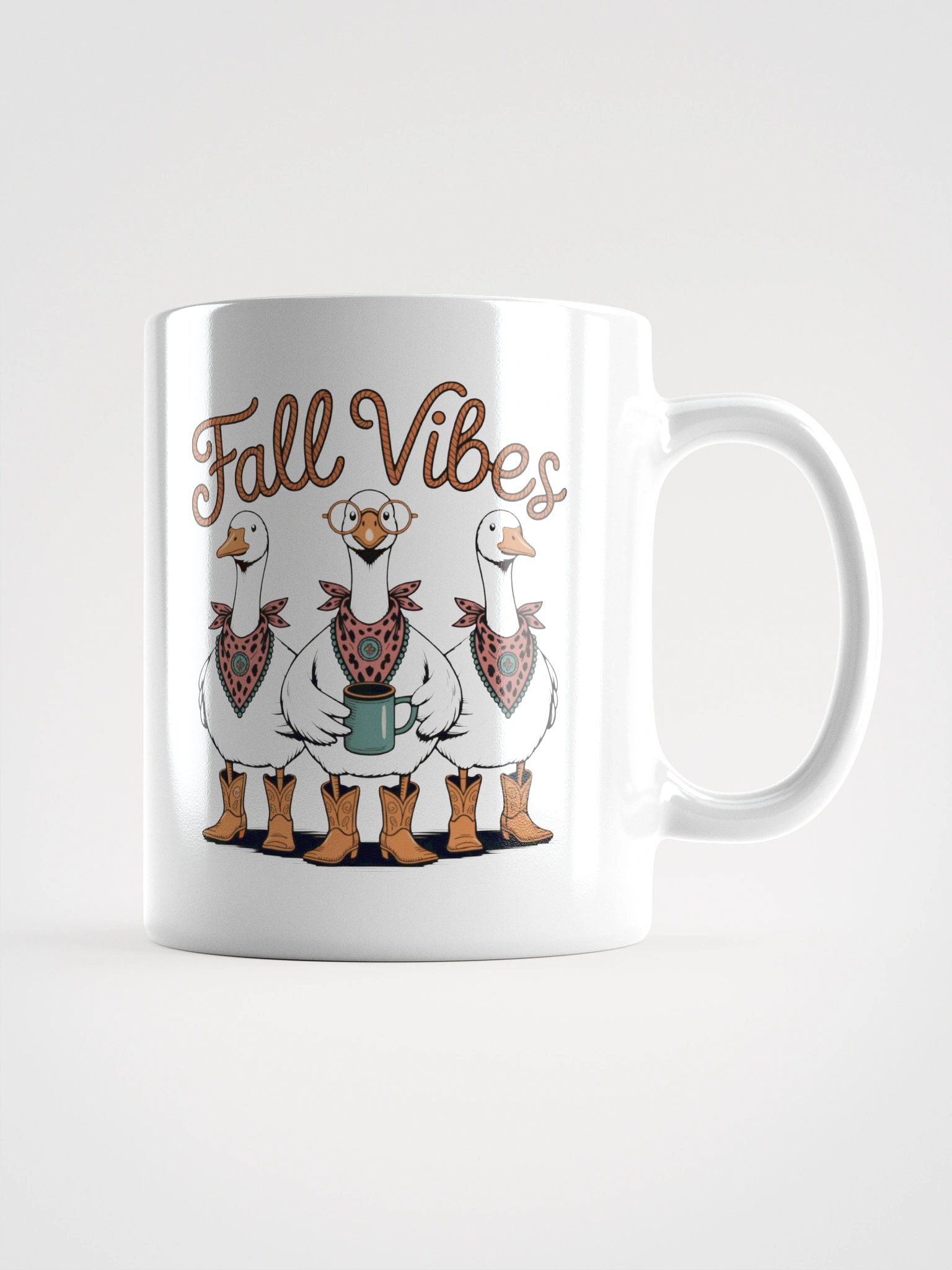 Silly Goose Fall Vibes White Glossy Mug product image (2)
