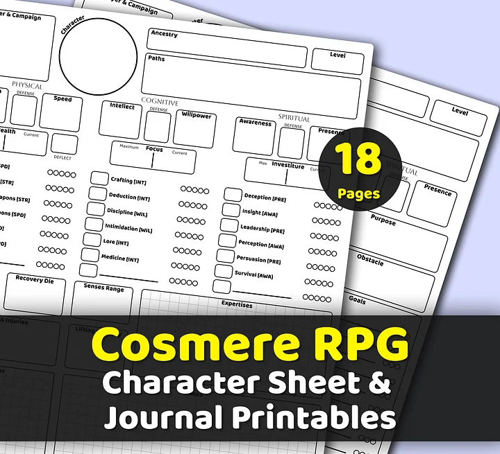 Cosmere / Stormlight TTRPG Character Sheet & Journal product image (1)