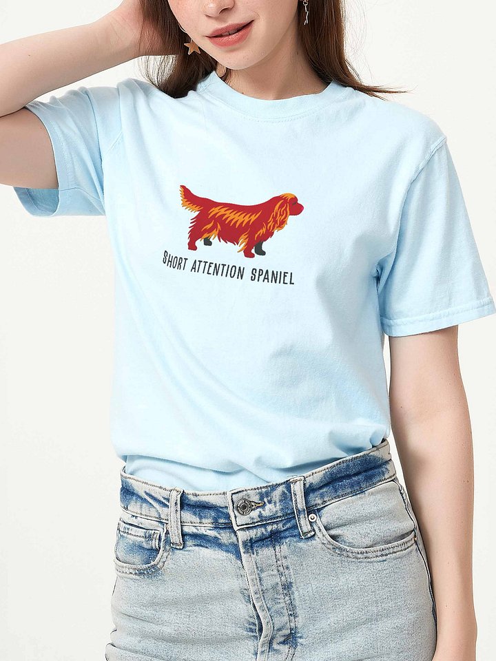Short Attention Spaniel T-Shirt(Embroidered) of a Sussex Spaniel(Golden Liver) product image (2)