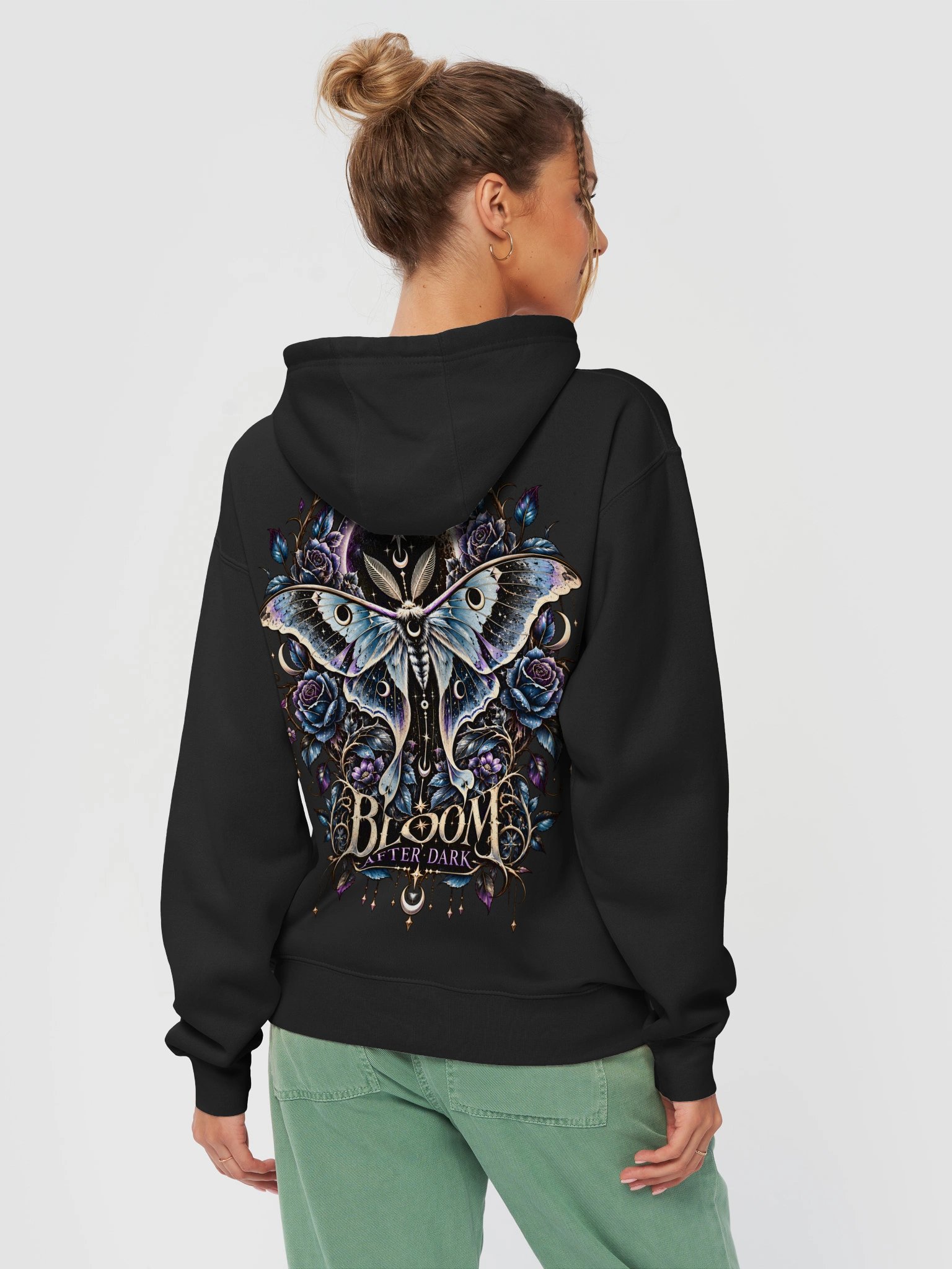 Still Here Still Blooming Hoodie 🦋 Gothic Butterfly & Floral Sweatshirt, Dark Feminine Streetwear product image (7)