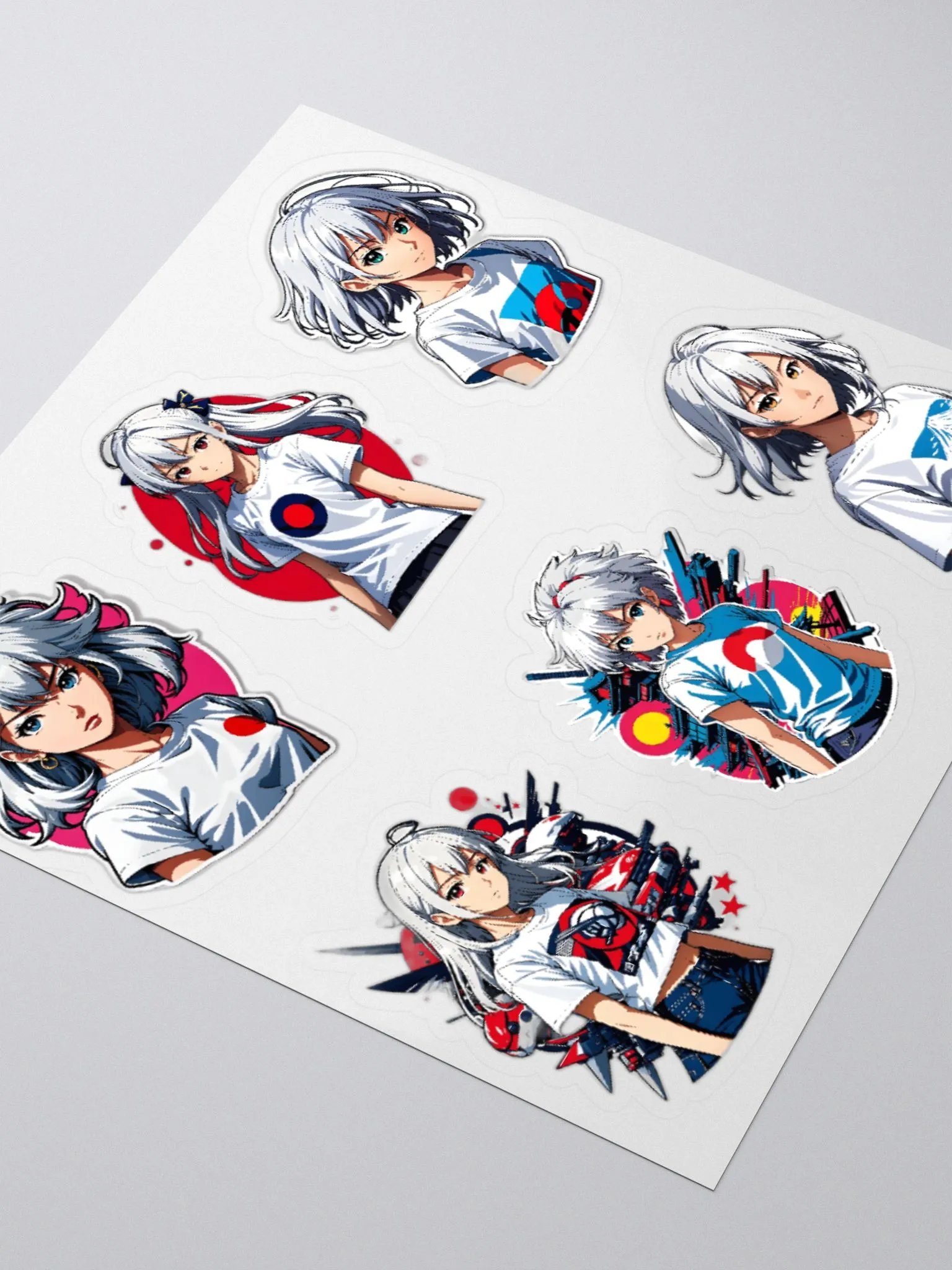 Silver-Haired Character Kiss Cut Sticker Set product image (7)
