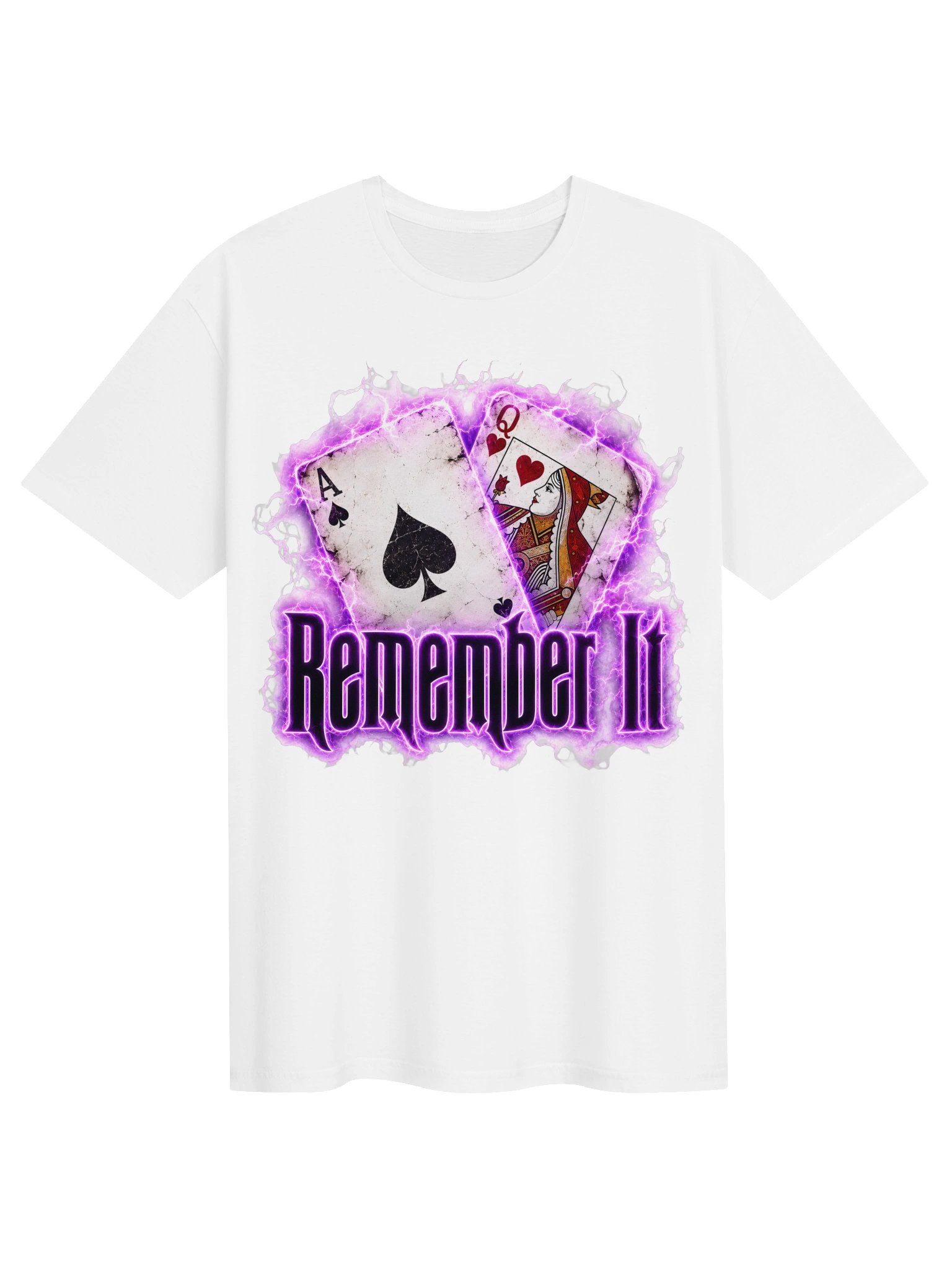 Remember It Gambit Inspired T-Shirt | Ace of Spades & Queen of Hearts Neon Graphic Tee product image (1)