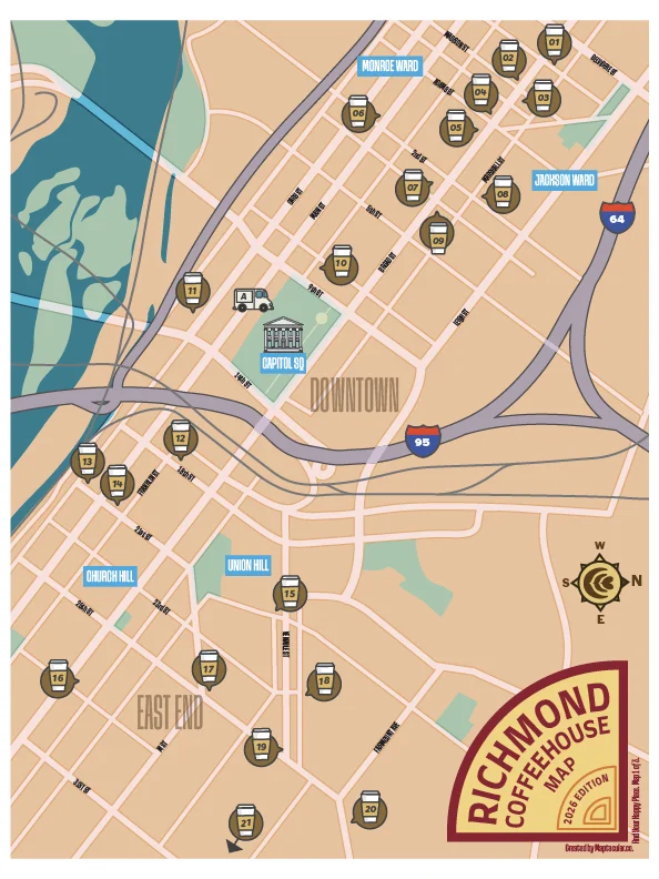 Richmond Coffee House Map - Instant Digital Download product image (1)