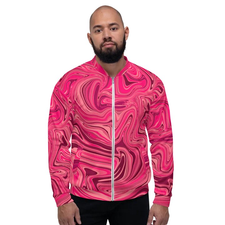 Unisex Bomber Jacket - Shades of Magenta Pink Digital Fluid Art product image (2)