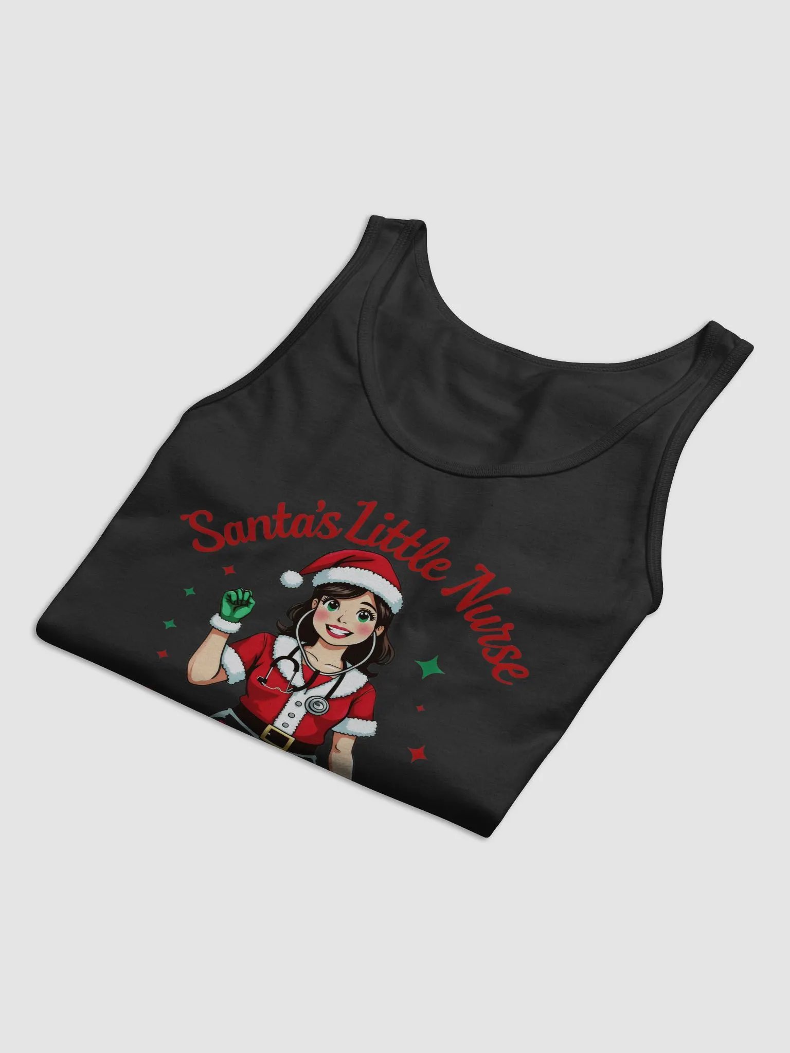 Santa's Stethoscope Little Nurse Jersey Tank product image (23)