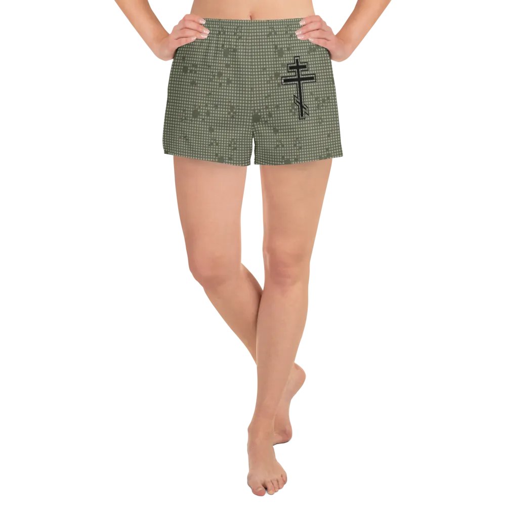 Faithful Camo: Proverb 3:25 Motion Women's Athletic Shorts - Desert Night Camo product image (8)