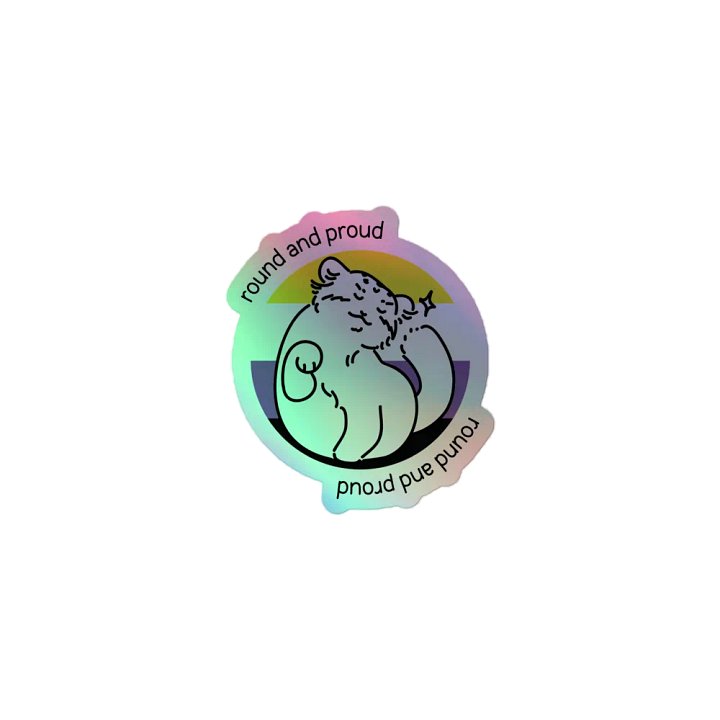 Round and Proud Manul Holo Sticker - Nonbinary Flag Version product image (1)