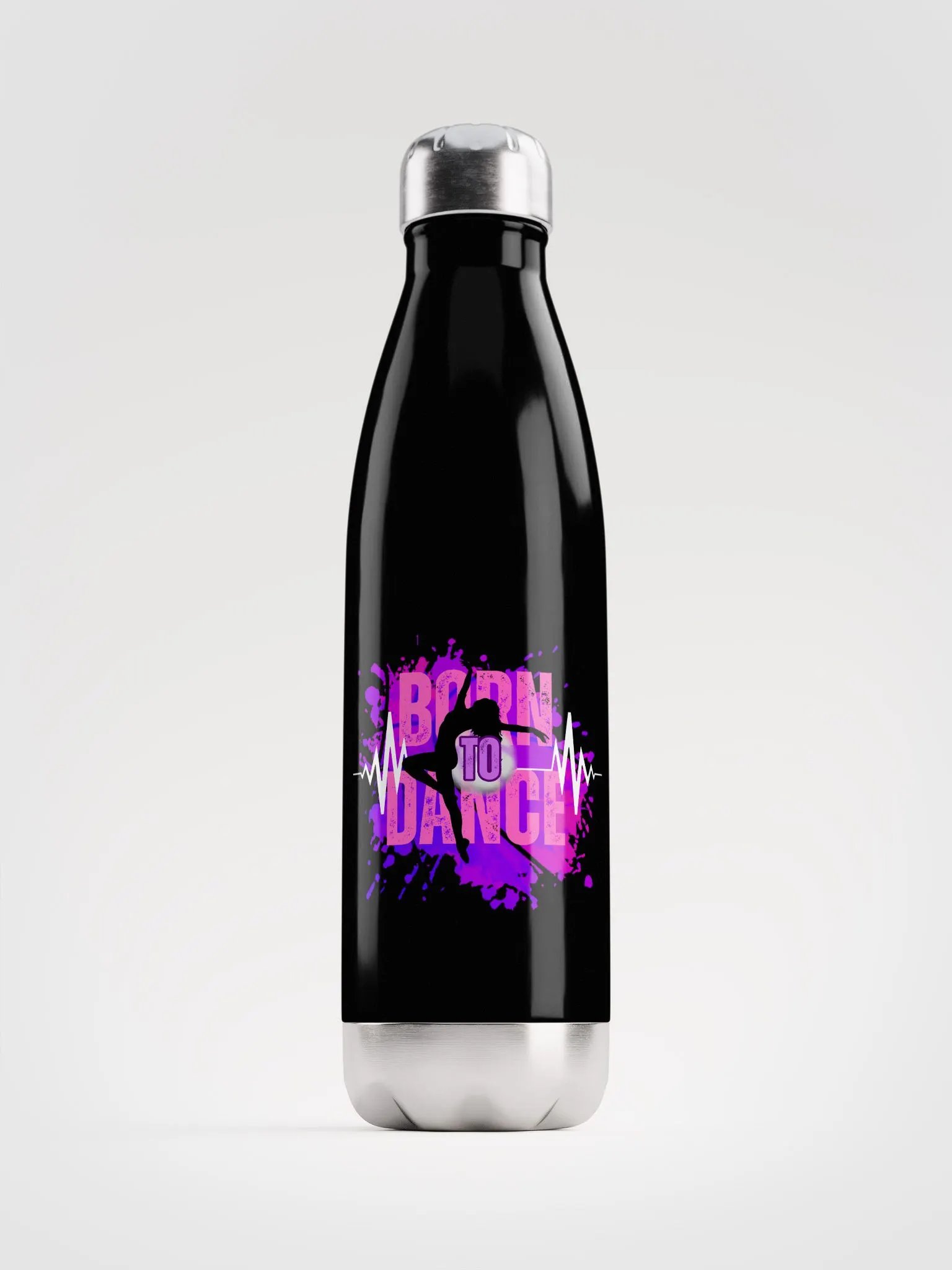 Born to Dance Her Silhouette Stainless Steel Water Bottle product image (1)