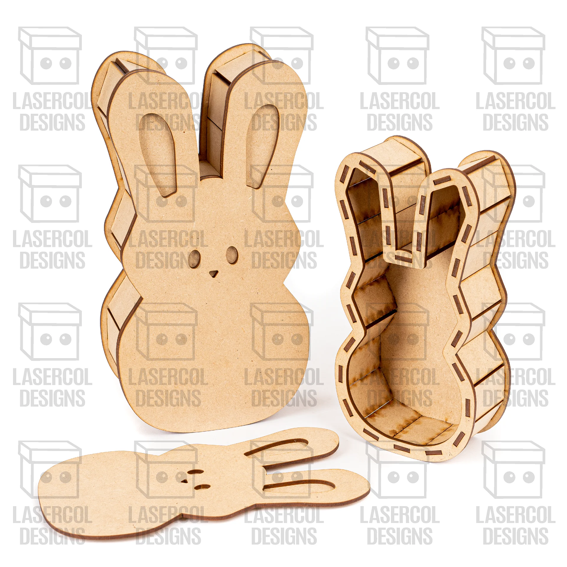 Easter Bunny Shaped Boxes Set 1 - Laser Cut Files product image (10)