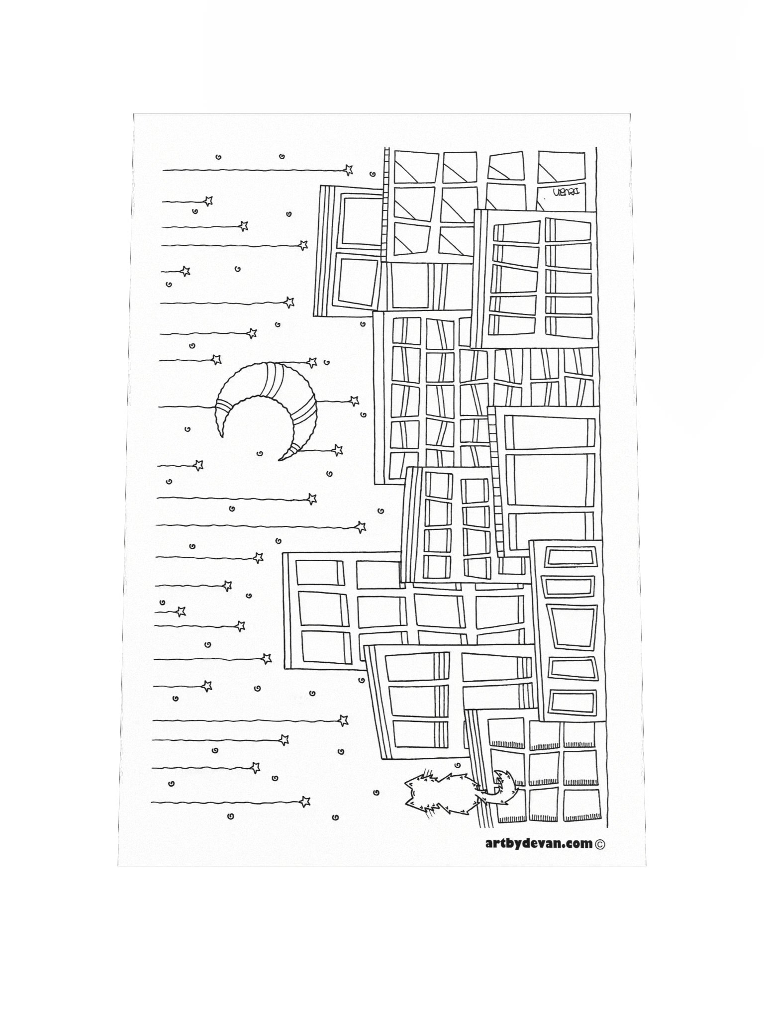 Color Your Own Art: Wonky City product image (1)