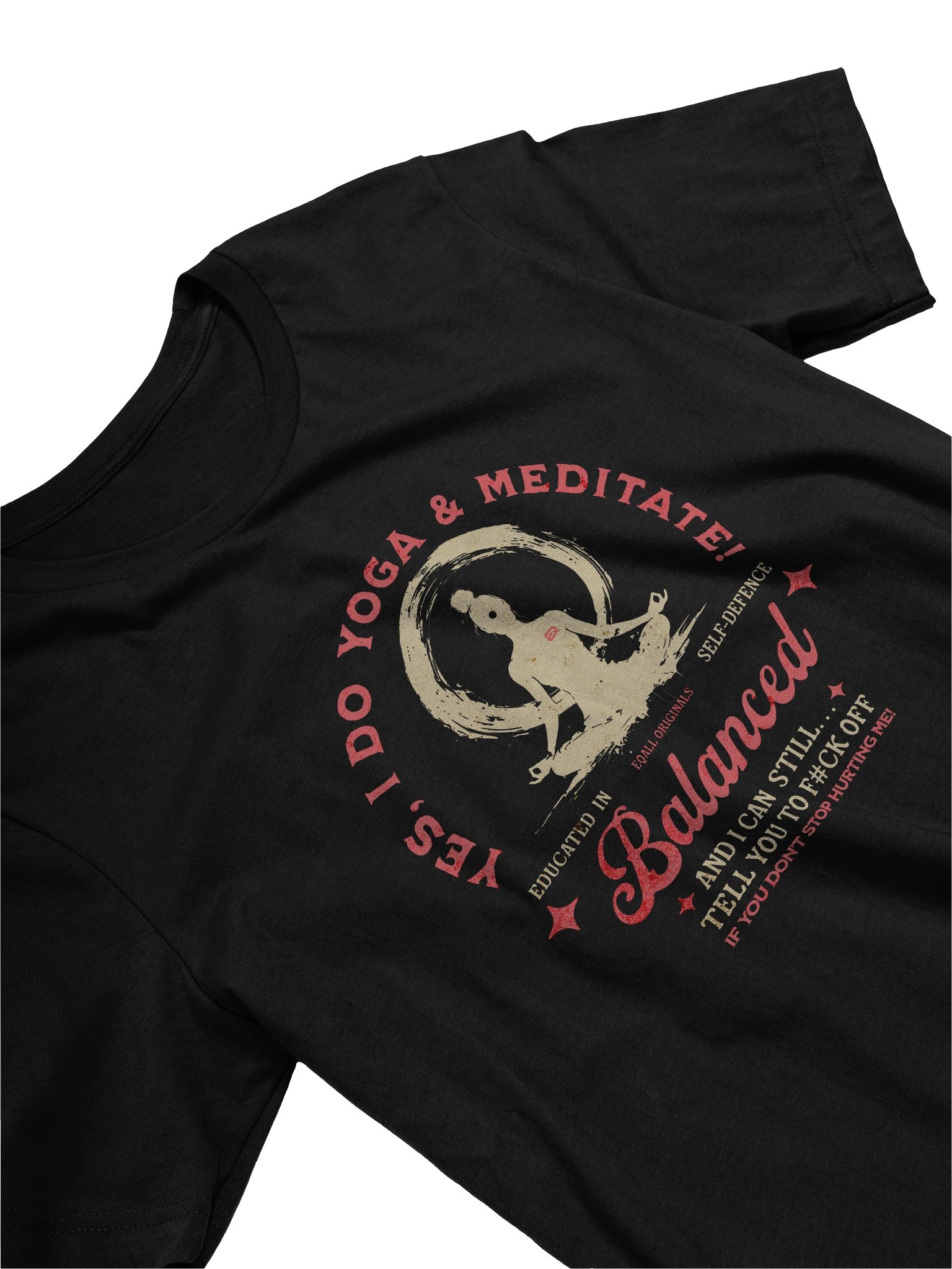 Yes I Do Yoga and Meditate_Self-Defence Bella R3CVR.i Unisex T-shirt_EQALL® Originals_Pink / Beige product image (26)