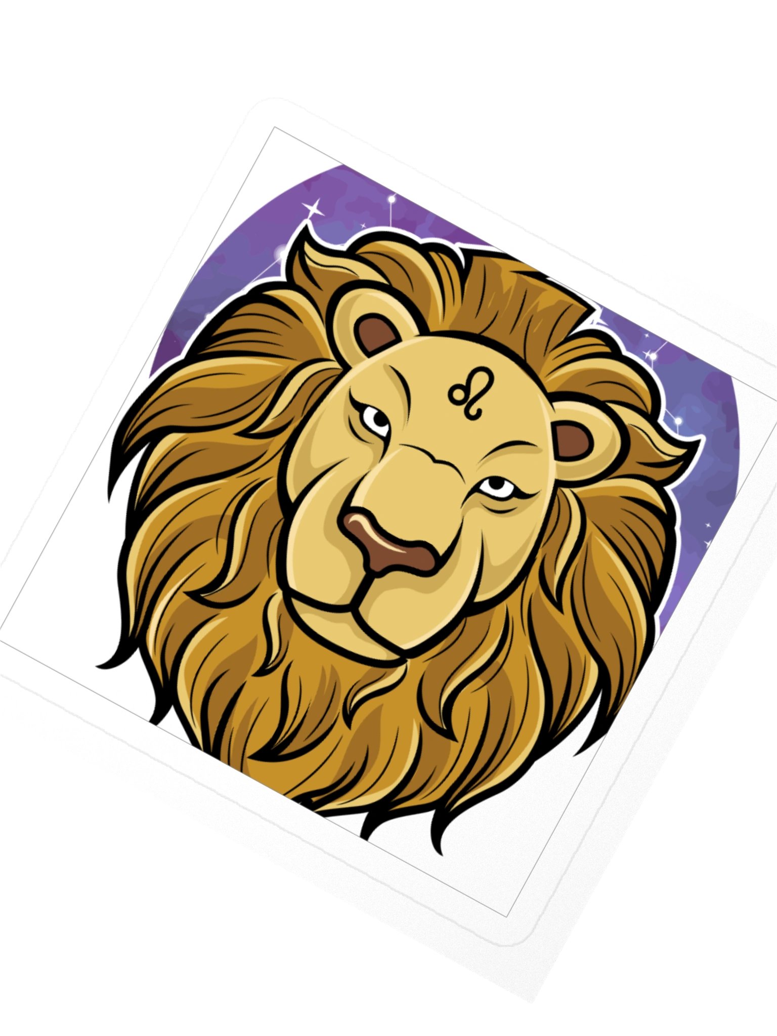 Leo Zodiac Sticker — Majestic Cosmic Lion Face Design product image (2)
