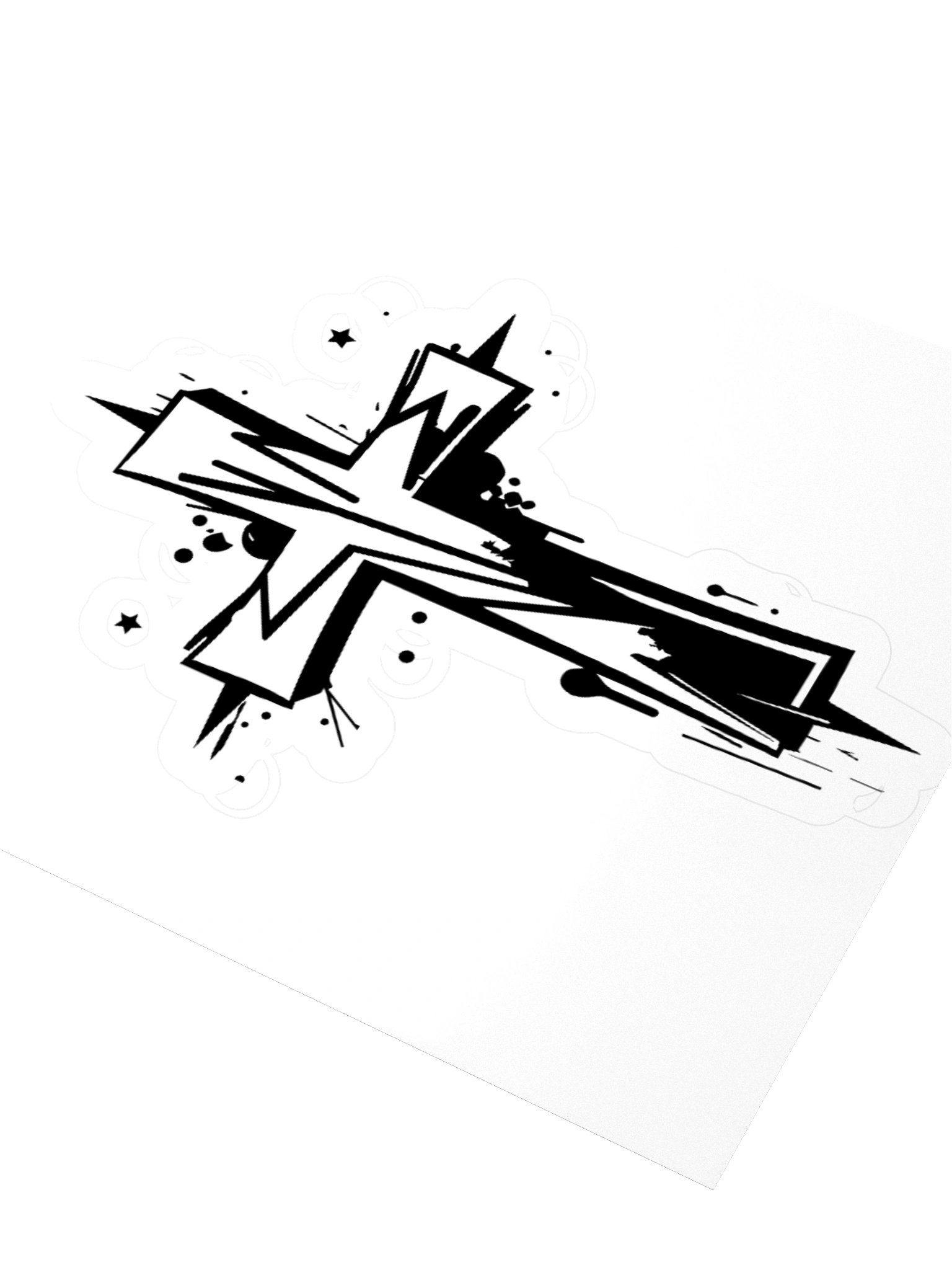 Cross Graffiti Vinyl Sticker product image (3)